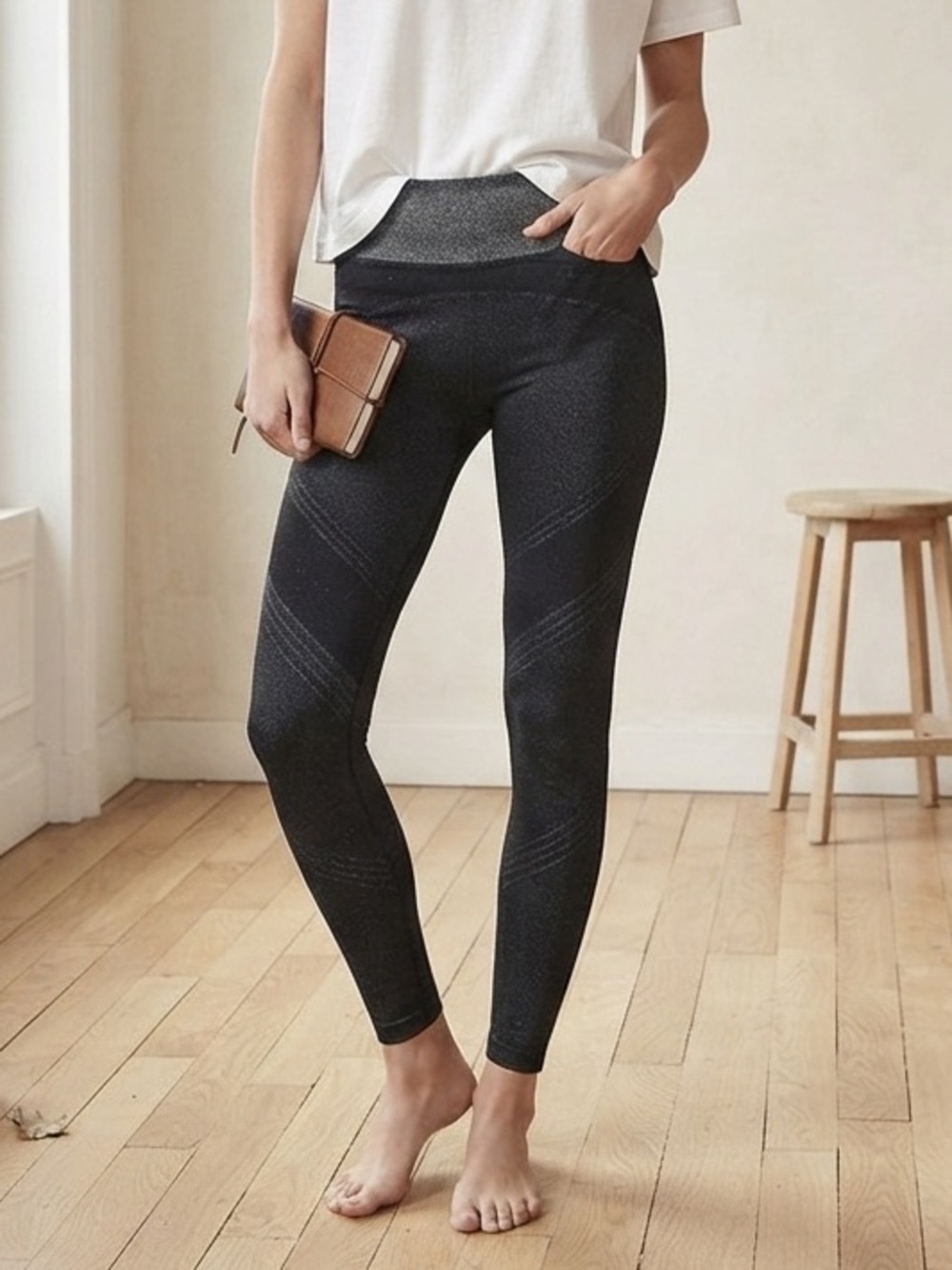 Athleta High Rise Lurex Metallic Seamless Leggings